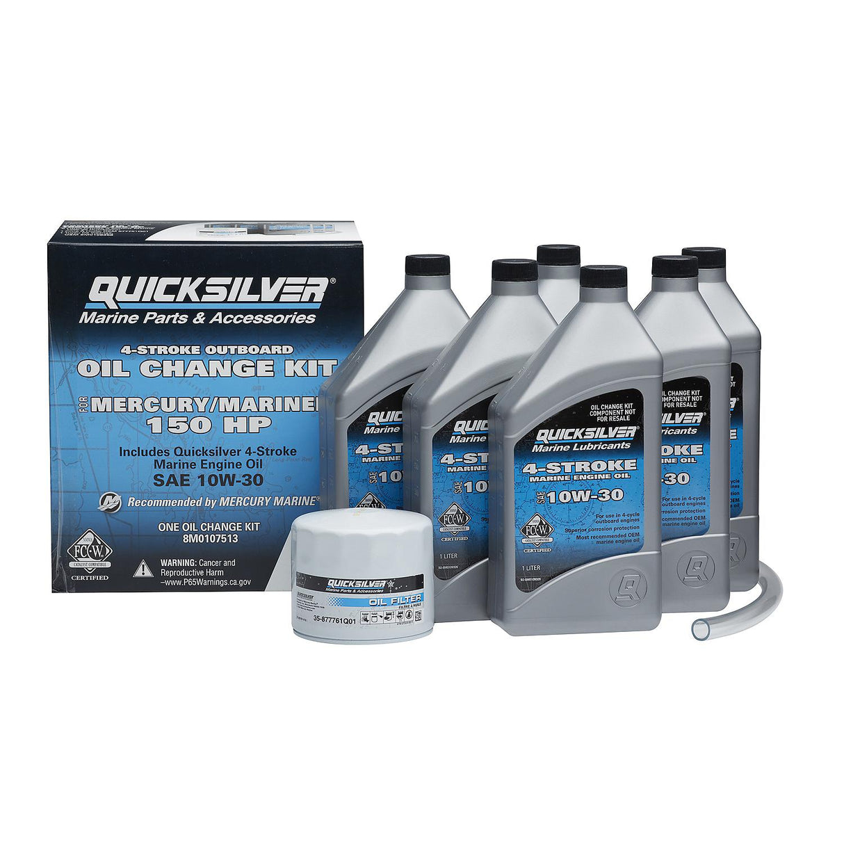 OEM Mercury / Quicksilver 10W-30 Oil Change Kit for 4-Stroke 150hp Mercury and Mariner Outboards