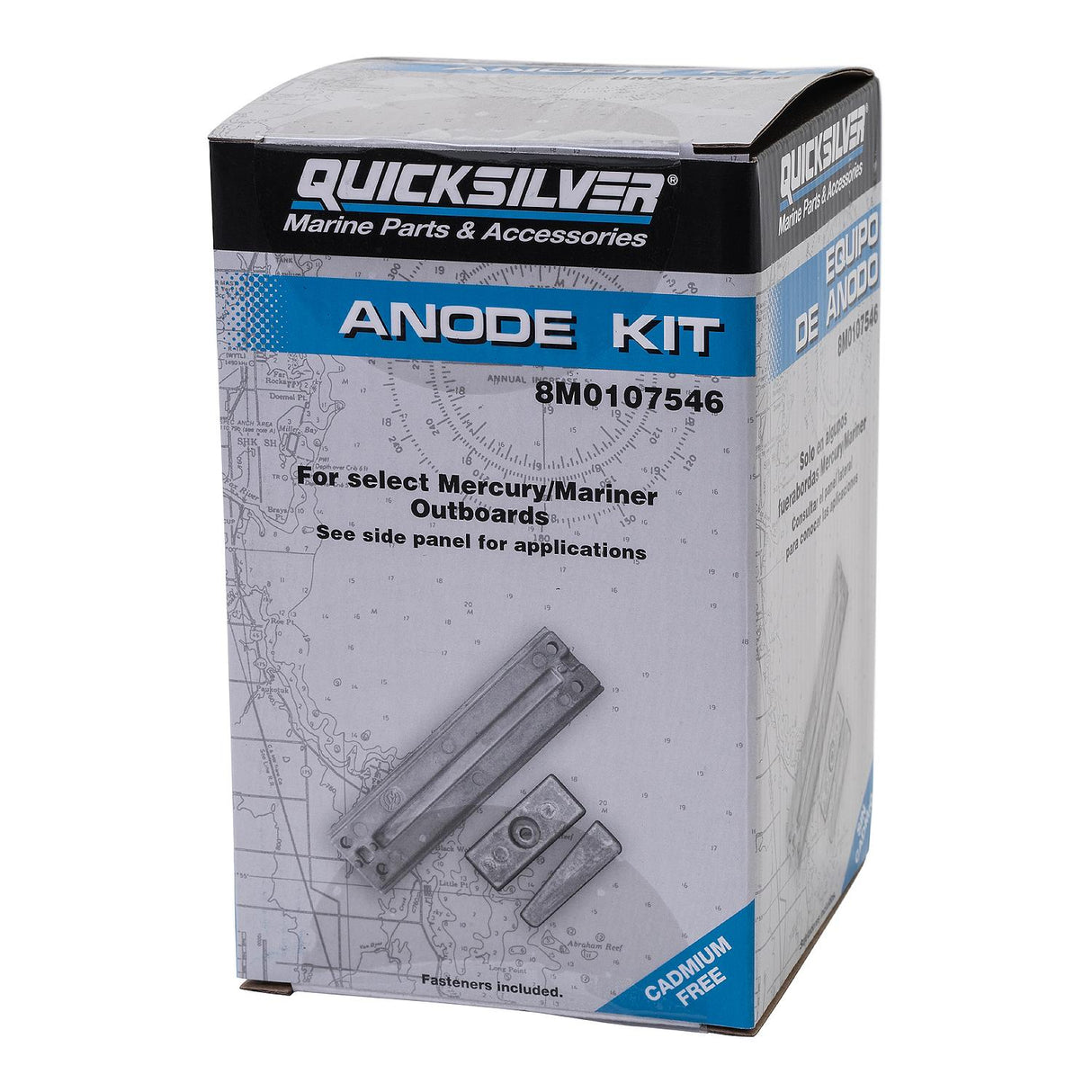 OEM Mercury / Quicksilver 8M0107546 Aluminum Anode Kit for Select Mercury 40-115hp Outboards