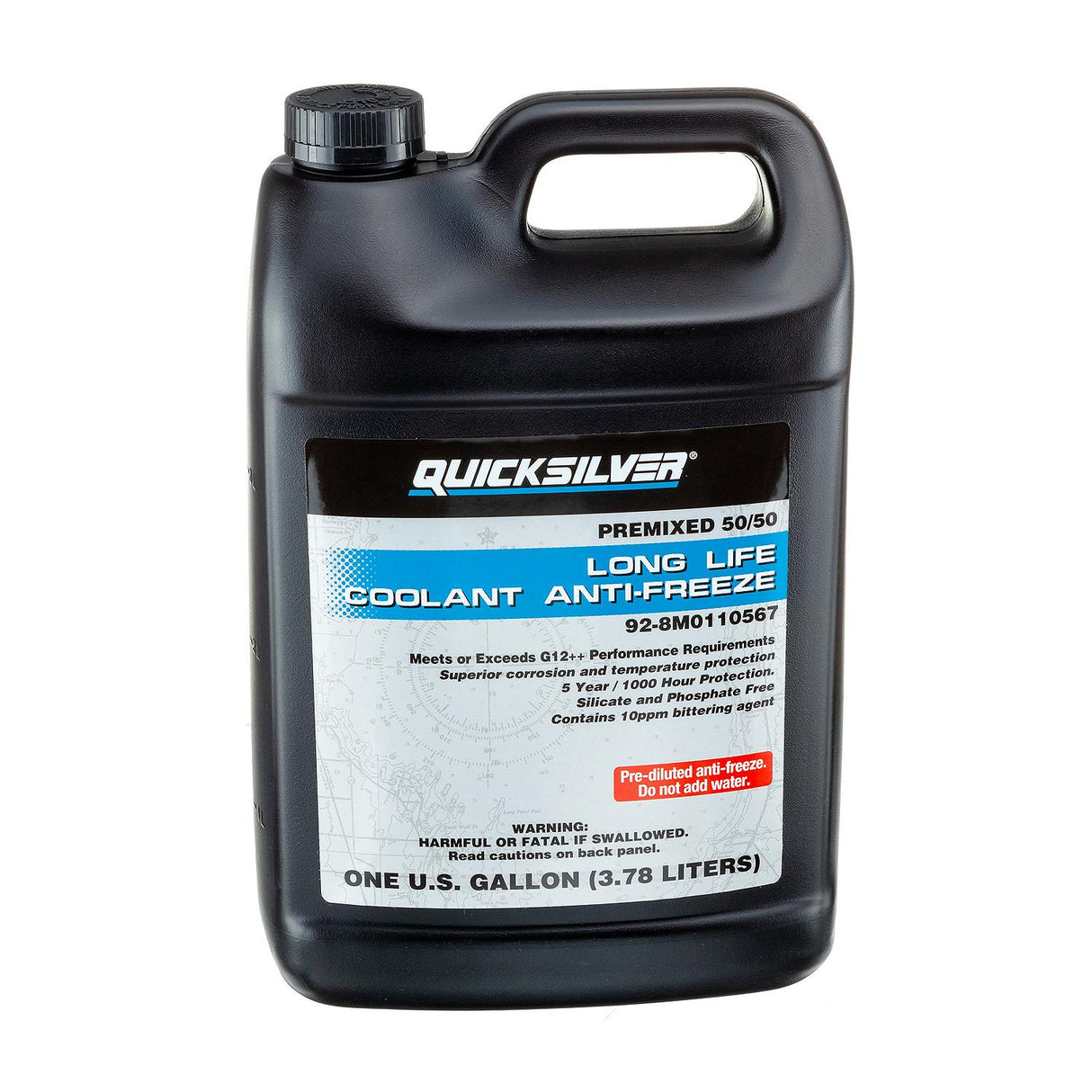 OEM Mercury / Quicksilver 8M0110567 Long Life Coolant/Antifreeze, Pre-Diluted 50/50, 1 Gallon