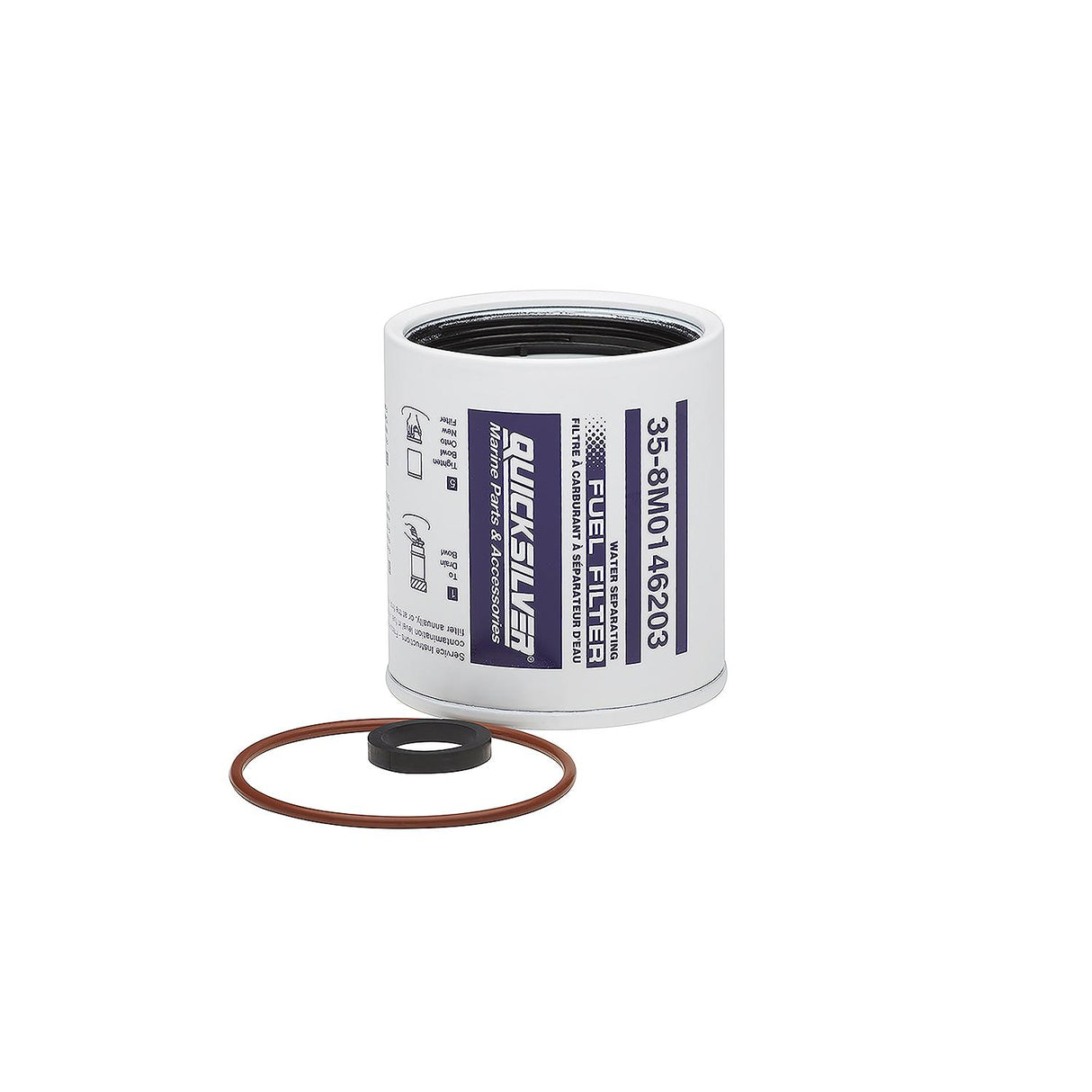 OEM Mercury / Quicksilver 8M0146203 Water Separating Fuel Filter, 10-Micron Filtration, OEM Mercury / Quicksilver Head