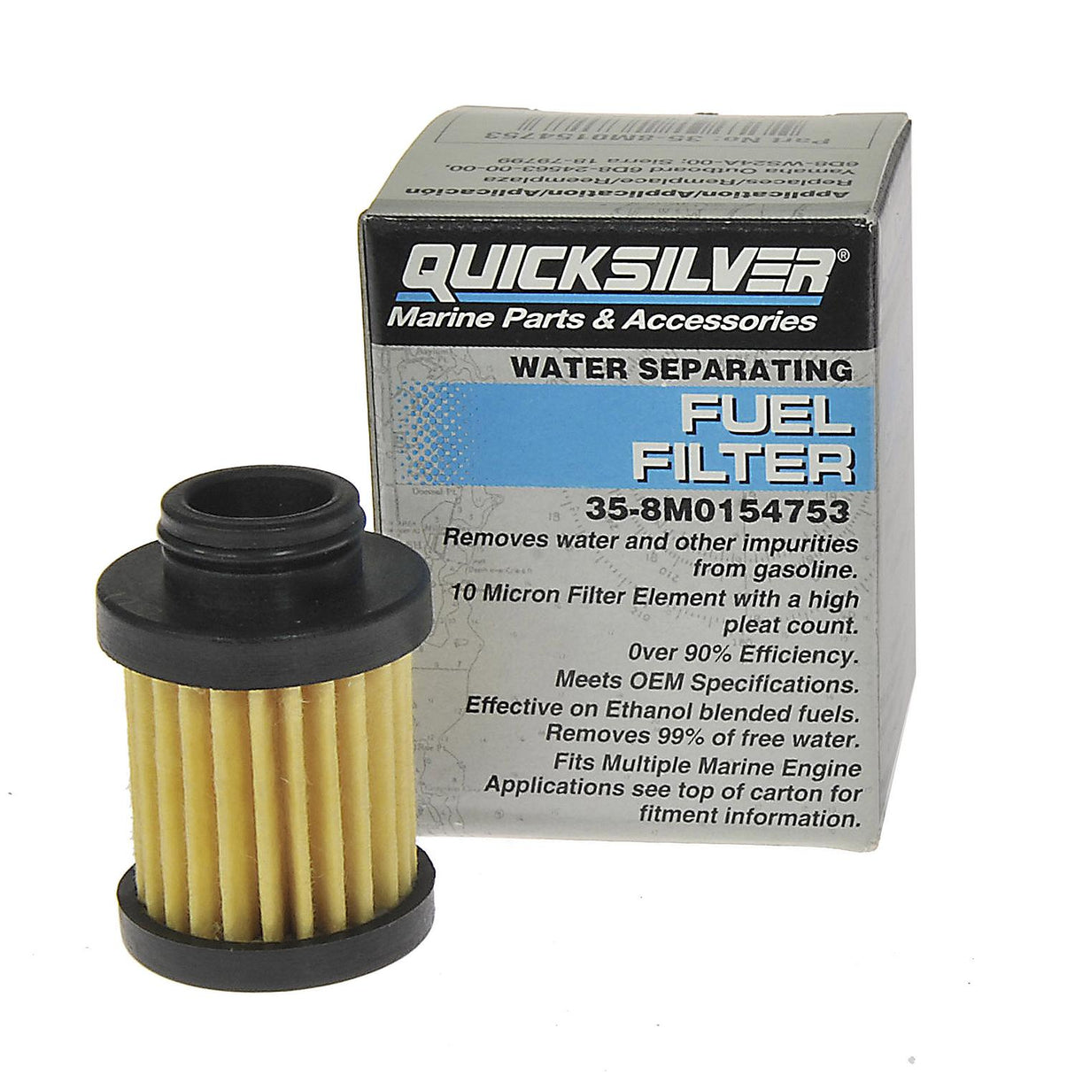 OEM Mercury / Quicksilver 8M0154753 Inline Water Separating Fuel Filter for Select Yamaha 20-115hp Outboards