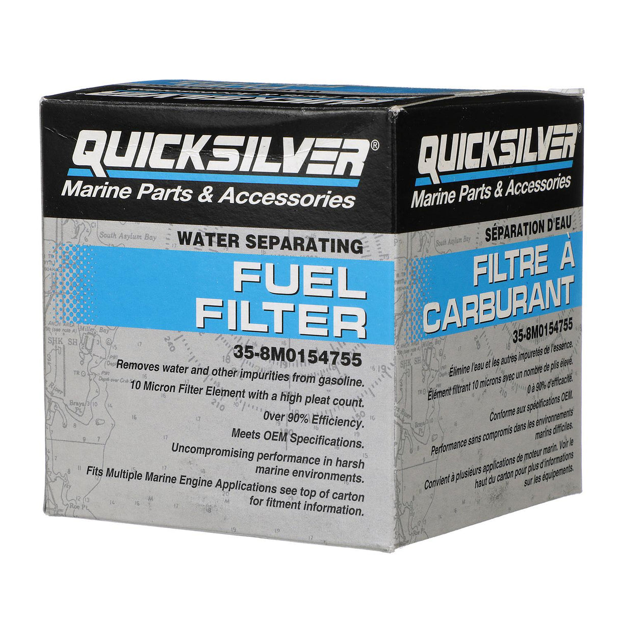 OEM Mercury / Quicksilver 8M0154755 Water Separating Fuel Filter for Various Marine Engines