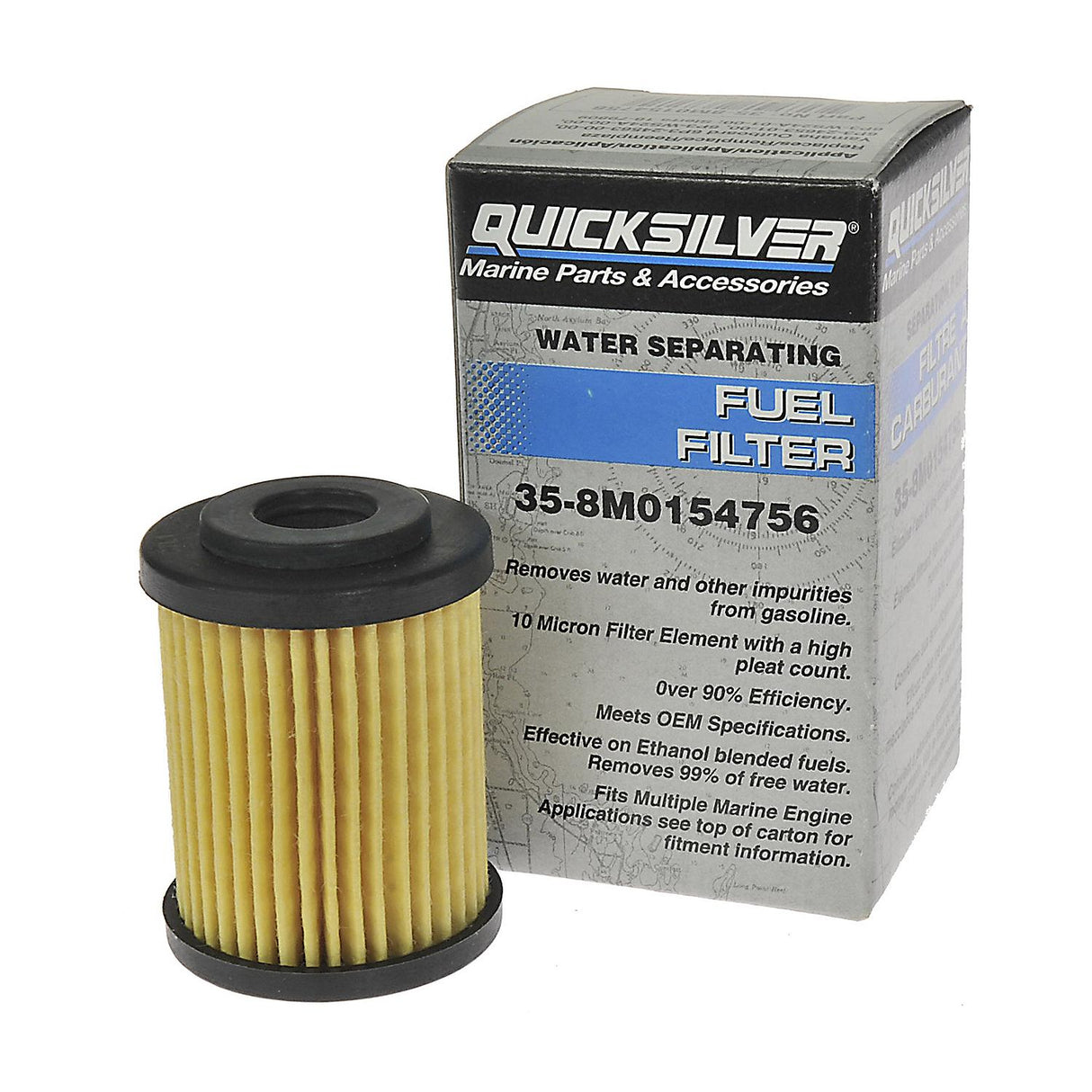 OEM Mercury / Quicksilver 8M0154756 Inline Water Separating Fuel Filter for Yamaha 125-425hp Outboards and Suzuki 200-350hp Outboards