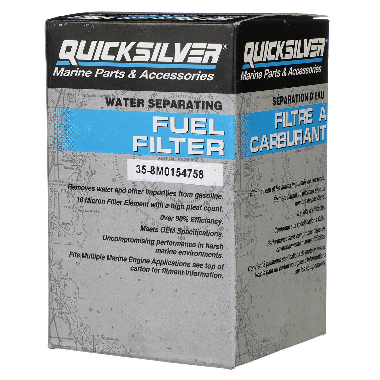 OEM Mercury / Quicksilver 8M0154758 Water Separating Fuel Filter for Various Marine Engines
