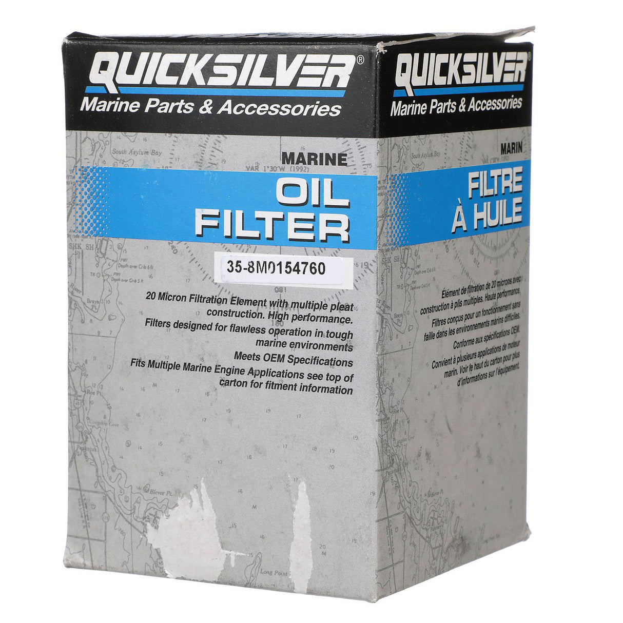 OEM Mercury / Quicksilver 8M0154760 Oil Filter for Various Marine Engines