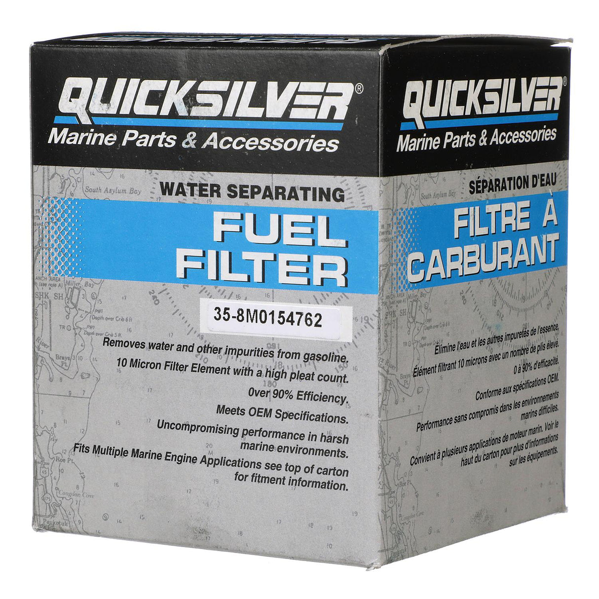 OEM Mercury / Quicksilver 8M0154762 Water Separating Fuel Filter for Various Marine Engines
