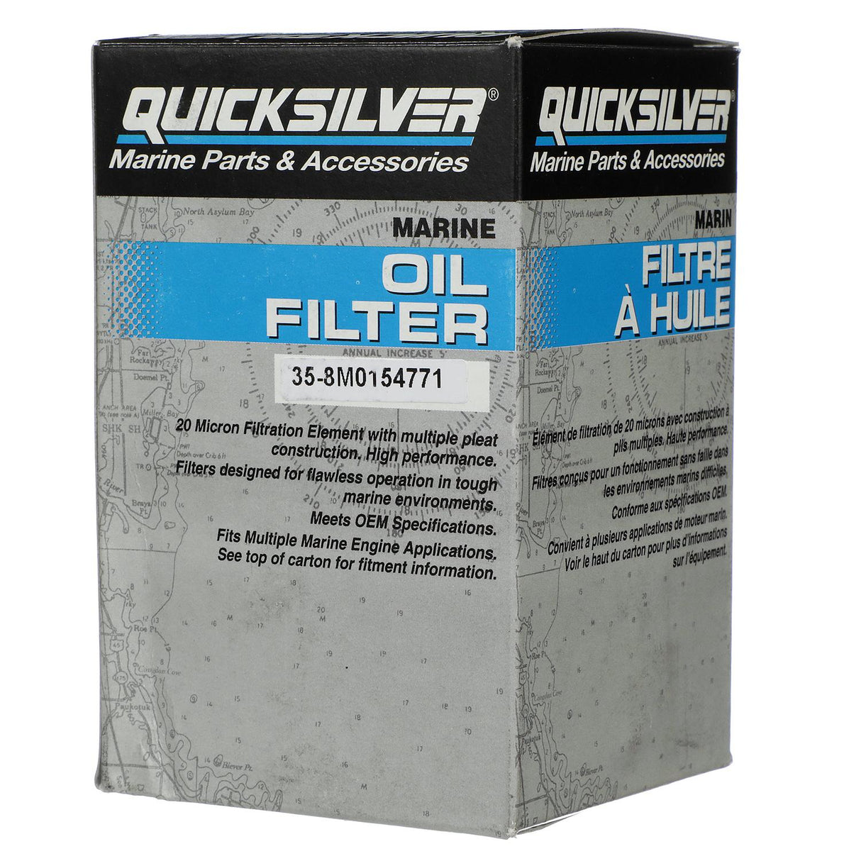 OEM Mercury / Quicksilver 8M0154771 Oil Filter for Various Marine Engines