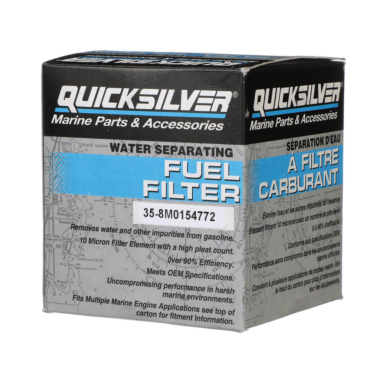 OEM Mercury / Quicksilver 8M0154772 Water Separating Fuel Filter for Select Johnson and Evinrude Outboards