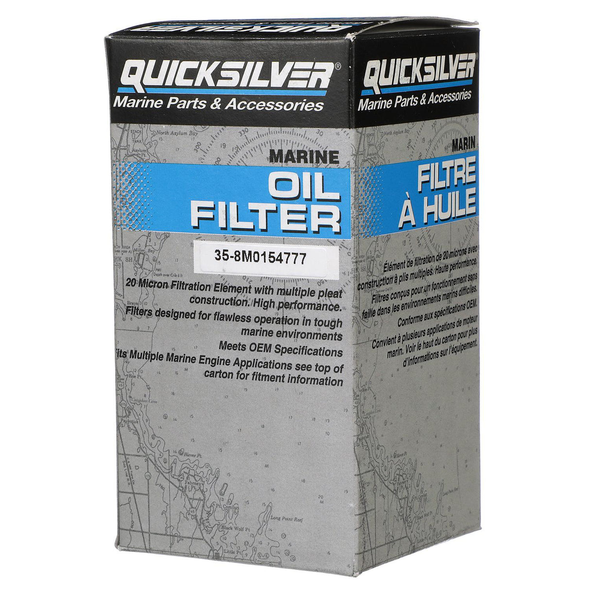 OEM Mercury / Quicksilver 8M0154777 Oil Filter for Various Marine Engines