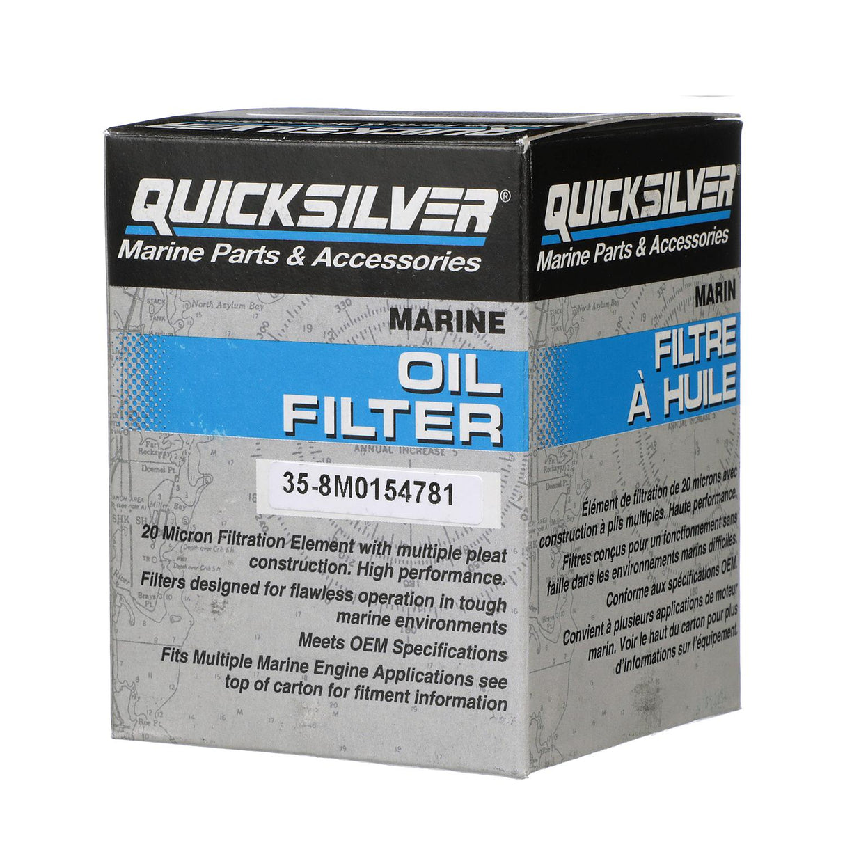 OEM Mercury / Quicksilver 8M0154781 Oil Filter for Select Johnson/Evinrude 90/115hp and Select Suzuki 70-115hp