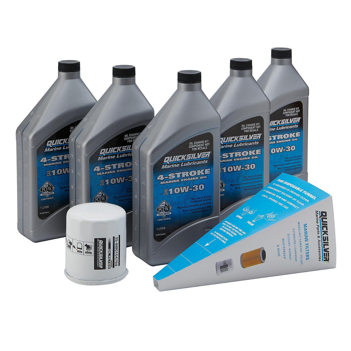 Quicksilver 10W-30 Oil Change Kit for 4-Stroke Yamaha F150 Outboards 8M0162419