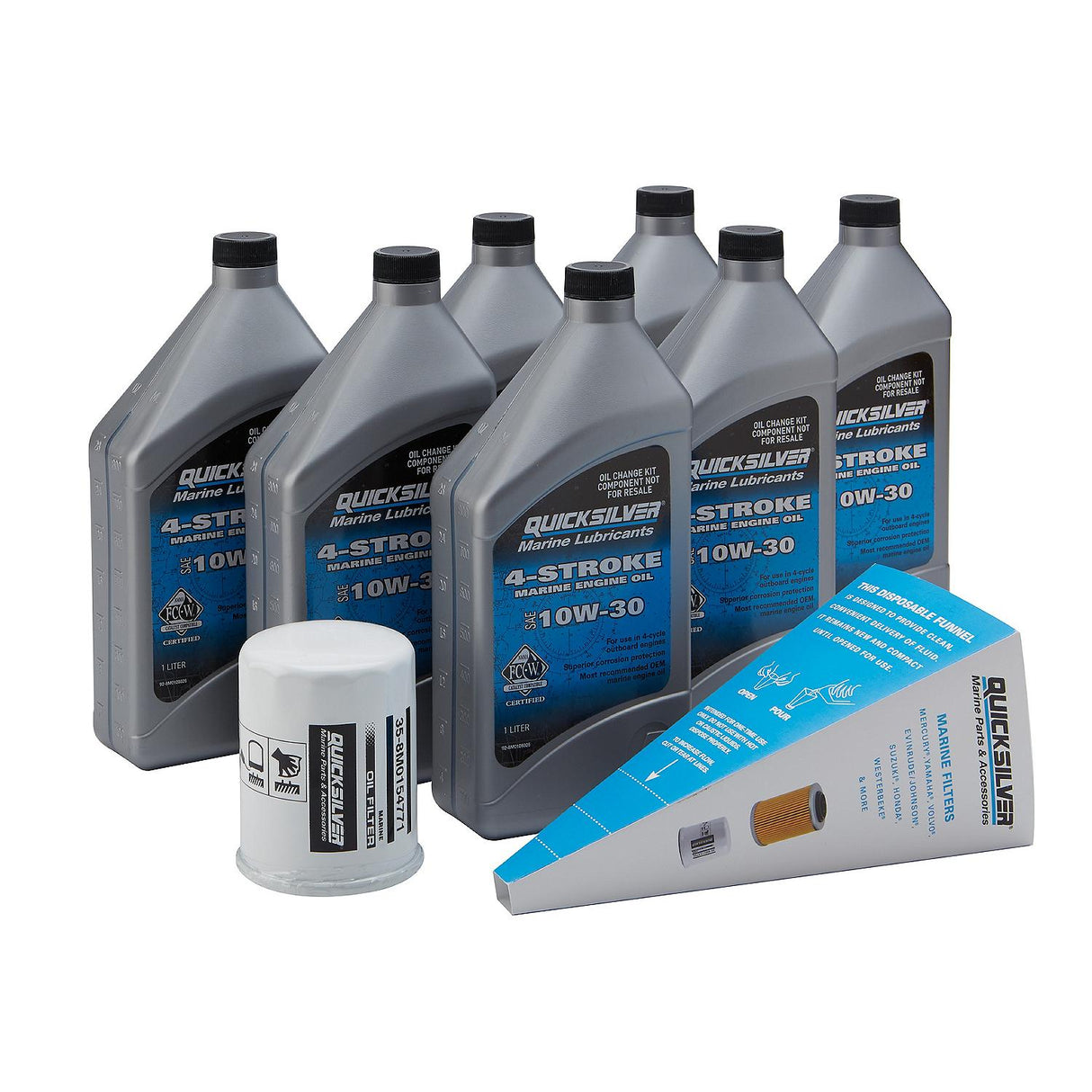 Quicksilver 10W-30 Oil Change Kit for 4-Stroke Yamaha F225 through F300 Outboards 8M0162423
