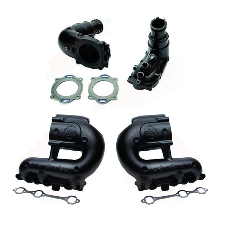 OEM MerCruiser EC Exhaust Manifold & Riser Kit – 4.3 & 4.5 V6 (2010+) – 8M0104216 / 8M0104214