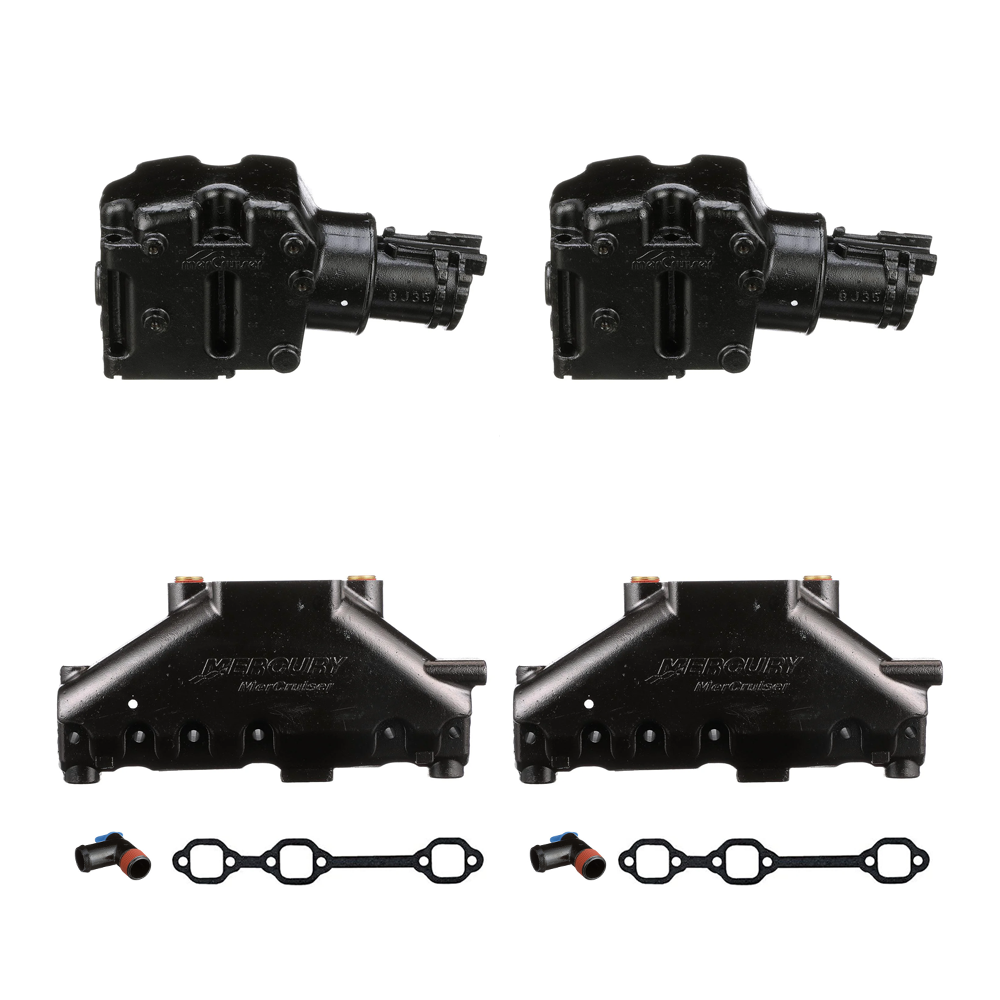 OEM MerCruiser 4.3L V6 Exhaust Manifold & Riser Kit - E-Coated (1983–2002) 99746A17 807988Q03