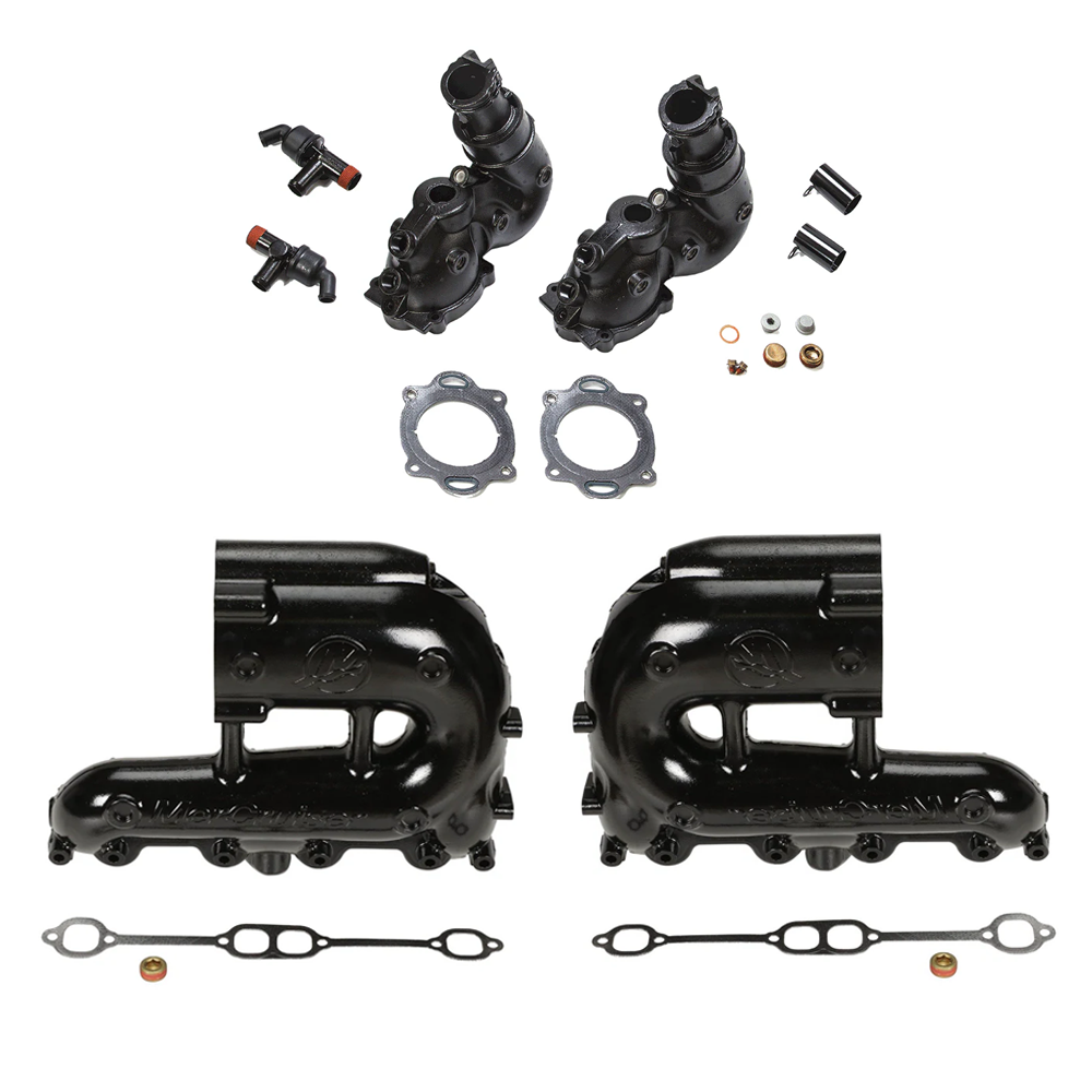 OEM MerCruiser EC Exhaust Manifold & Riser Kit – 5.0L / 5.7L / 6.2L (2010+) – 8M0103773 / 8M0103774