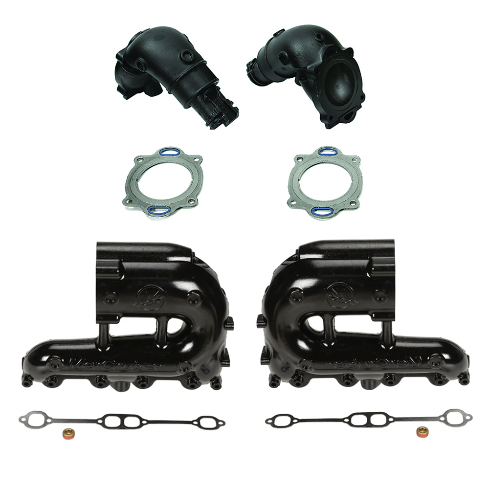 OEM MerCruiser EC Exhaust Manifold & Riser Kit – 5.0L / 5.7L / 6.2L (2010+) – 8M0103773 / 8M0103774