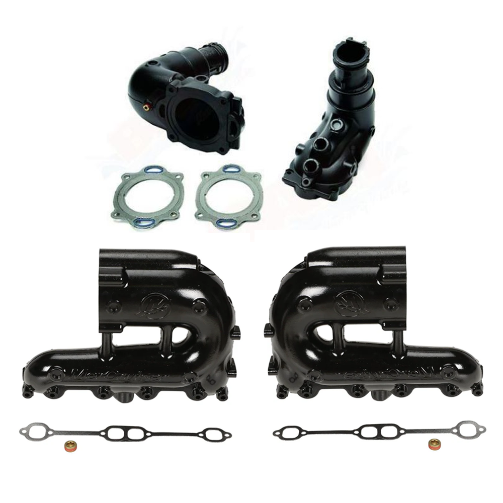 OEM MerCruiser EC Exhaust Manifold & Riser Kit – 5.0L / 5.7L / 6.2L (2010+) – 8M0103773 / 8M0103774