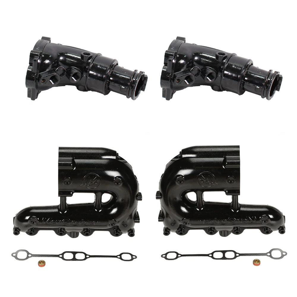 OEM MerCruiser EC Exhaust Manifold & Riser Kit – 5.0L / 5.7L / 6.2L (2010+) – 8M0103773 / 8M0103774