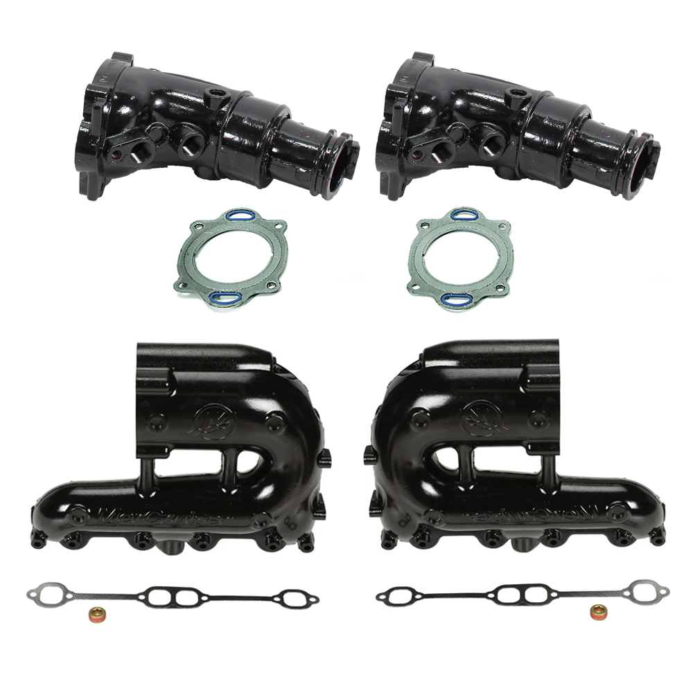 OEM MerCruiser EC Exhaust Manifold & Riser Kit – 5.0L / 5.7L / 6.2L (2010+) – 8M0103773 / 8M0103774