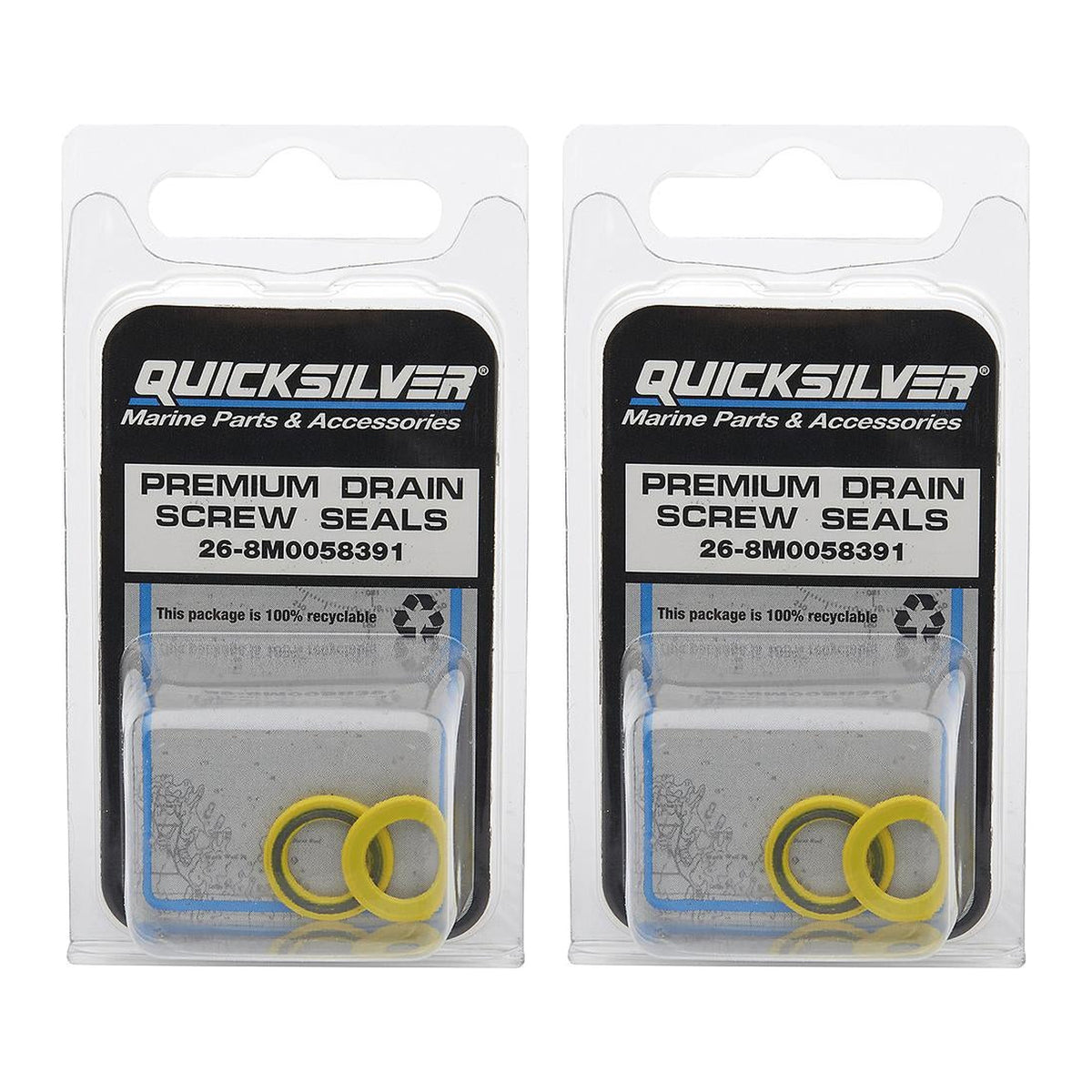 Quicksilver 8M0058391 - two manufacturer packages containing four seals total