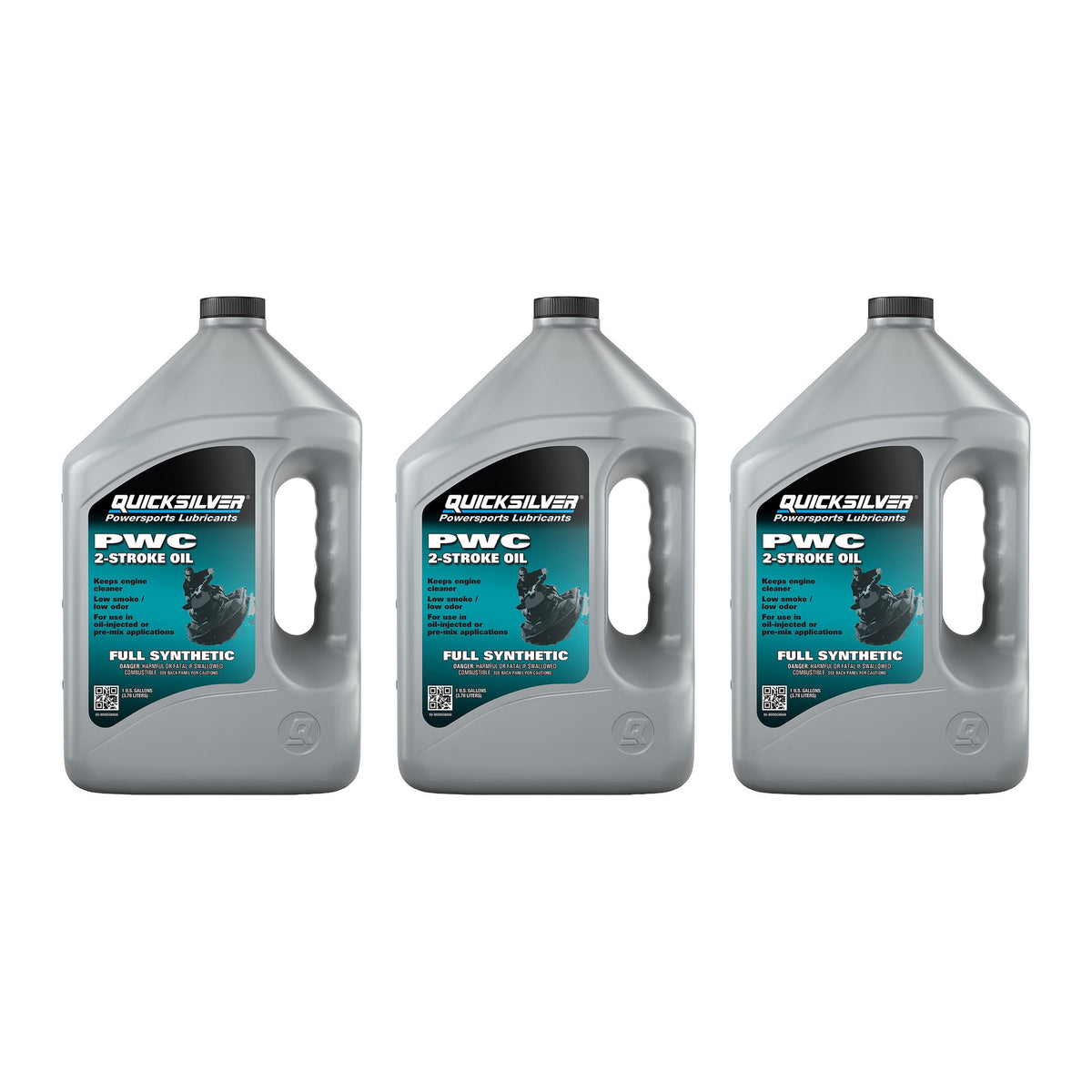 OEM Mercury / Quicksilver 8M0058908 Full Synthetic 2-Stroke PWC Marine Engine Oil, 1 Gallon — pack of 3 supplier units