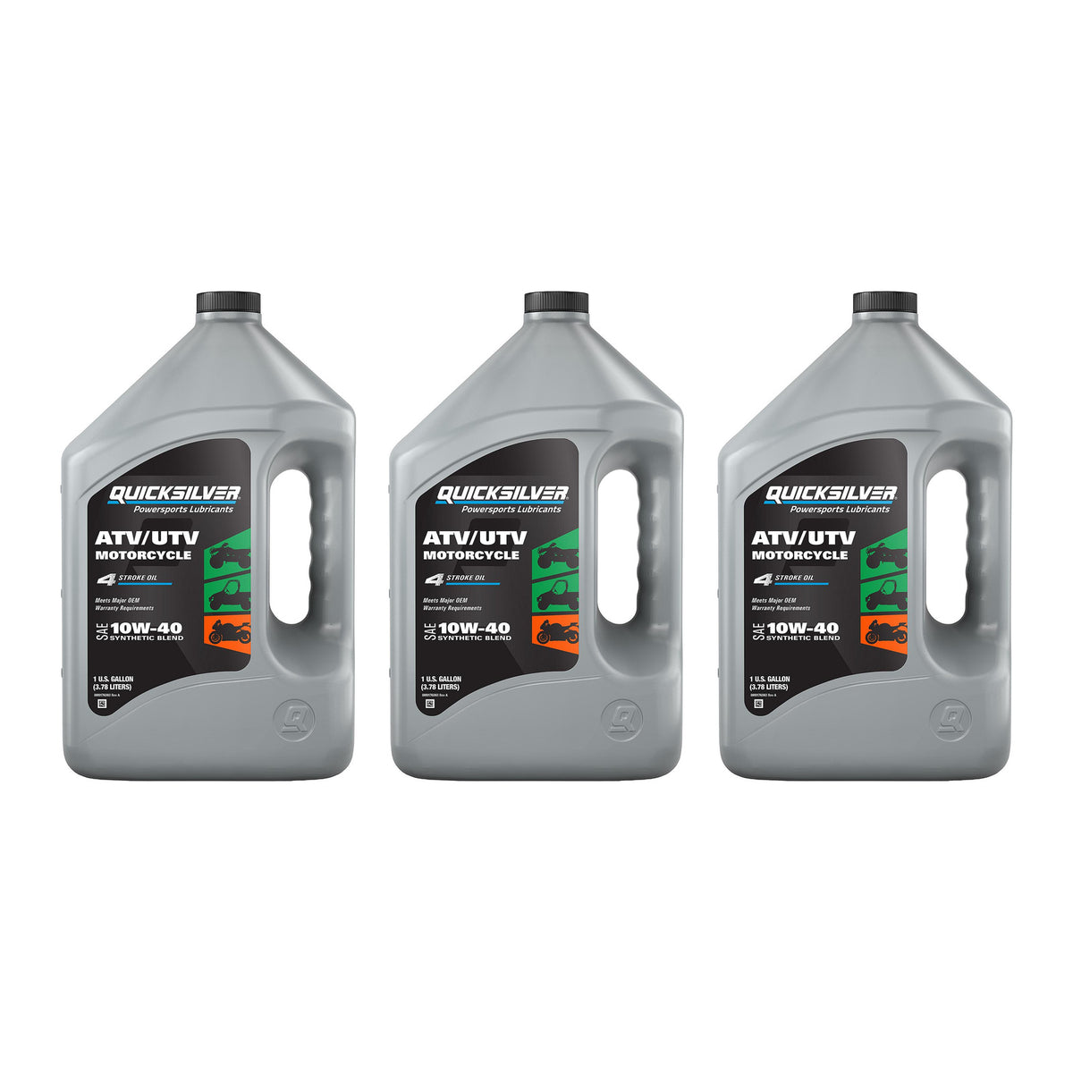 OEM Mercury / Quicksilver 10W-40 Synthetic Blend ATV/UTV/Motorcycle Oil, 1 Gallon — pack of 3 supplier units