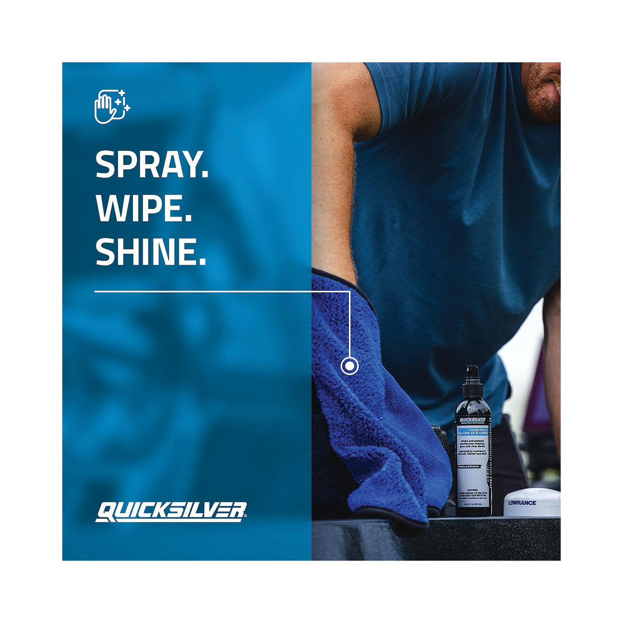 OEM Mercury / Quicksilver 8M0224418 Screen & Glass Cleaner For Marine Electronics, Windshields and Mirrors, 8 oz.