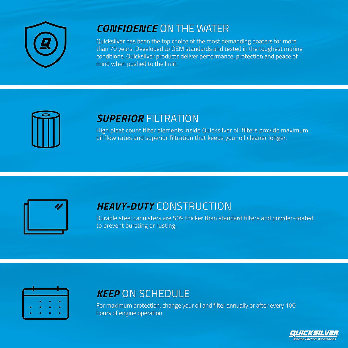 OEM Mercury / Quicksilver 895207 Oil Filter Element for MerCruiser Gasoline and Diesel Engines