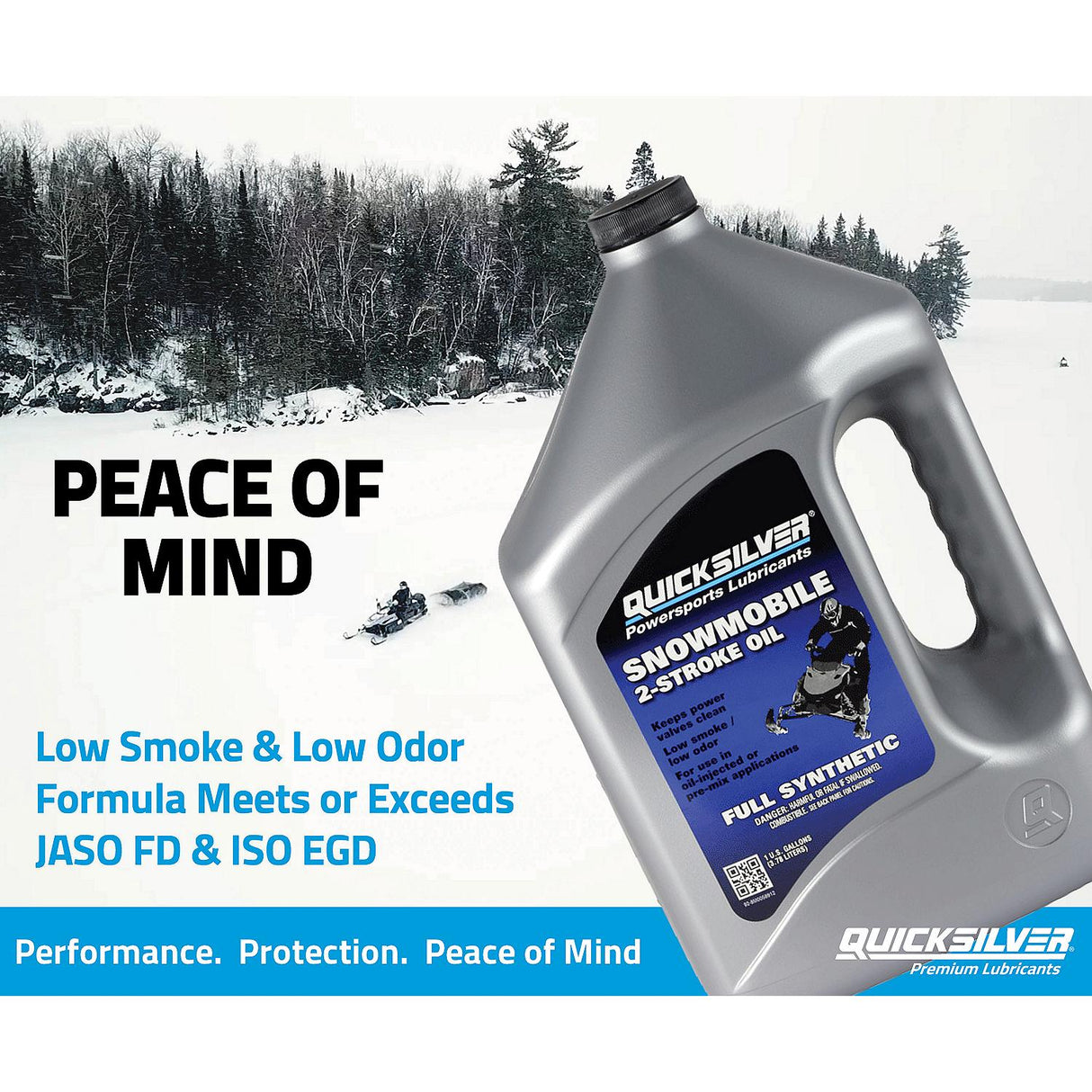 OEM Mercury / Quicksilver 8M0058912 Full Synthetic 2-Stroke Snowmobile Oil, 1 Gallon