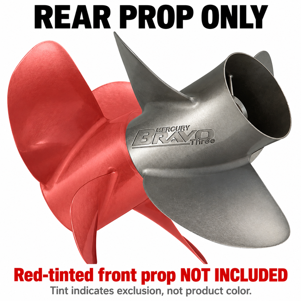 rear prop sold individually. Red-tinted other prop is NOT INCLUDED; tint is an explanatory overlay, not actual product color.