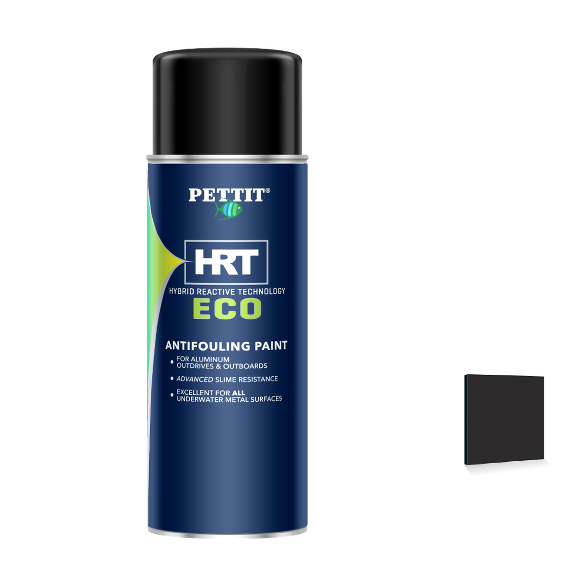 Pettit ECO HRT packaging with official Black color swatch