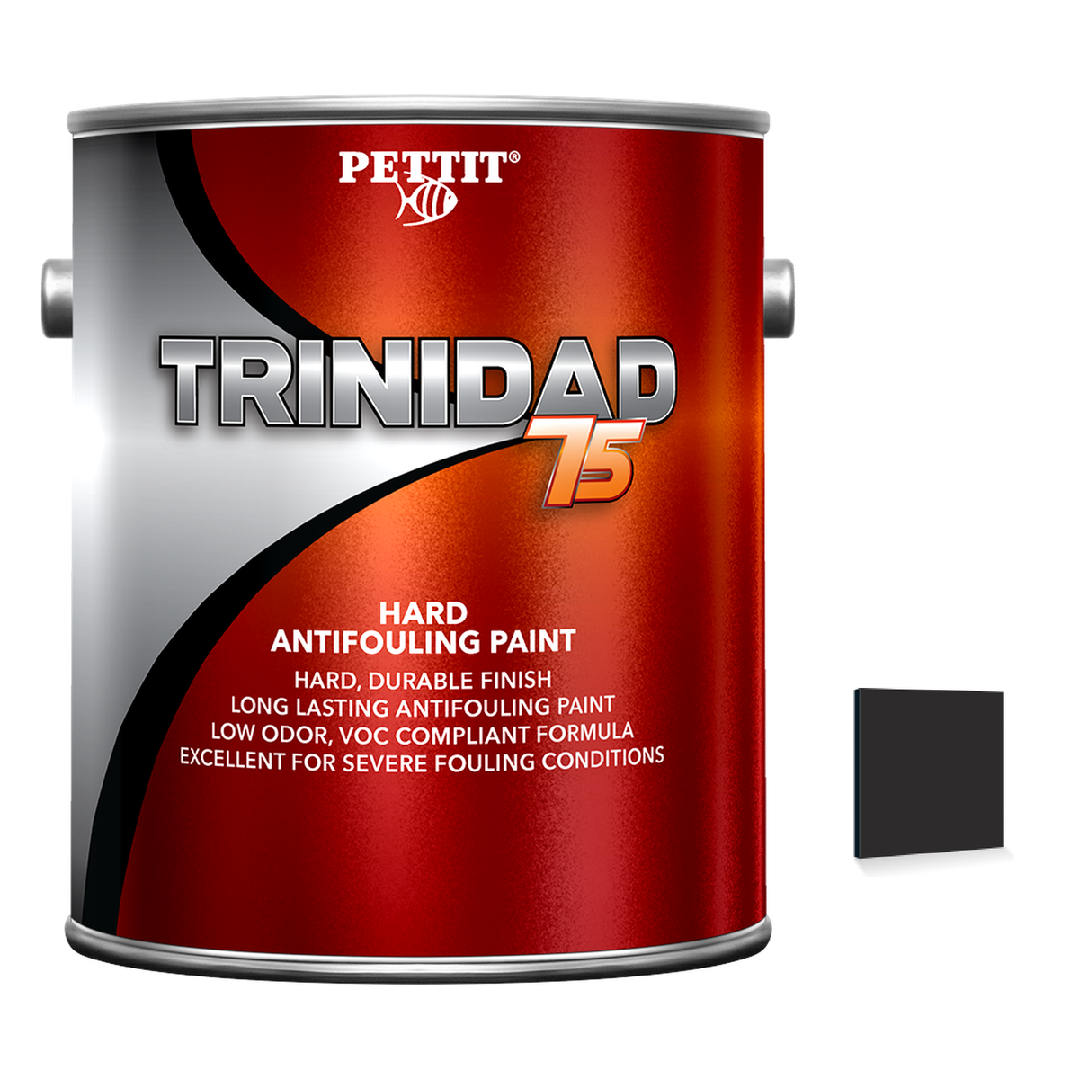 Pettit Trinidad 75 packaging with official Black color swatch