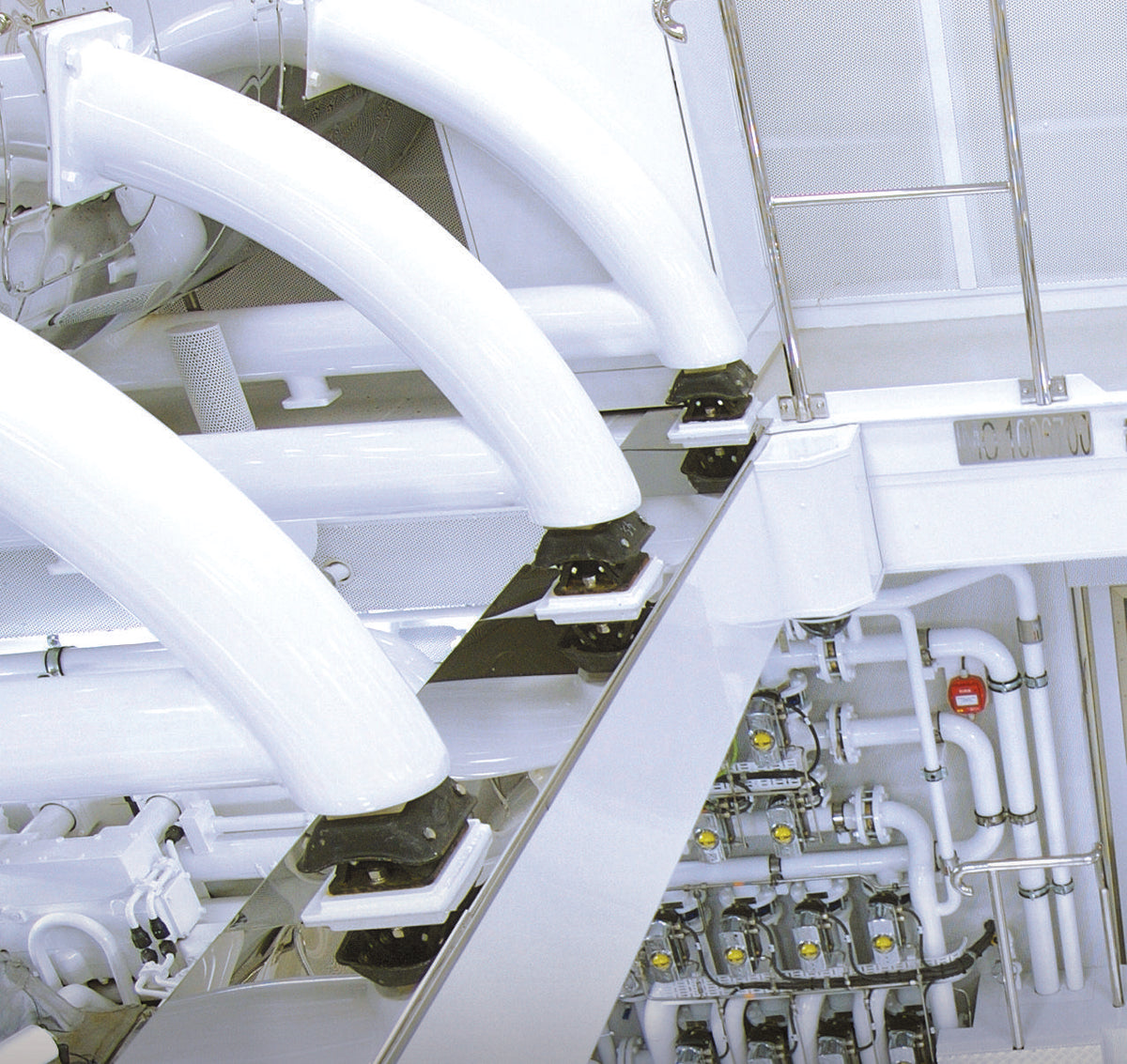 Manufacturer marine interior coating system example; primer is beneath the system finish