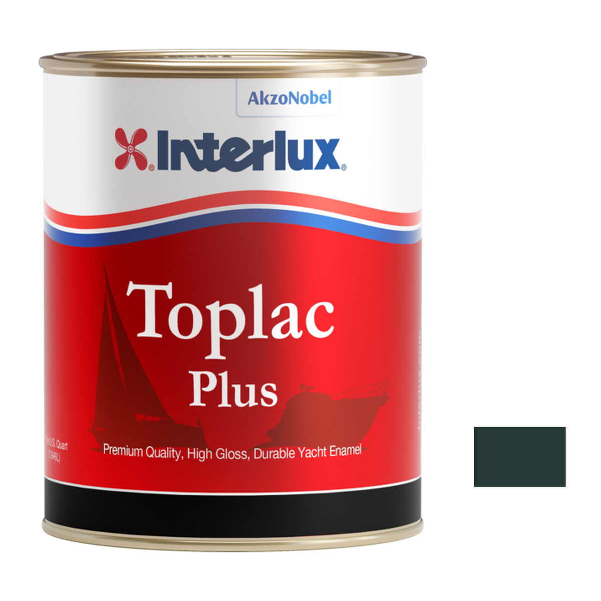 Interlux Toplac Plus quart packaging with official YLK315 Anthracite Gray color swatch