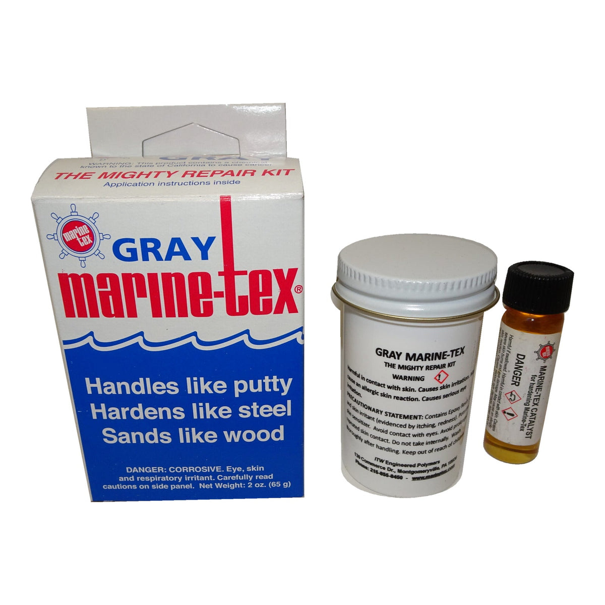 Marine-Tex RM301C Gray 2 oz epoxy repair kit with resin and hardener