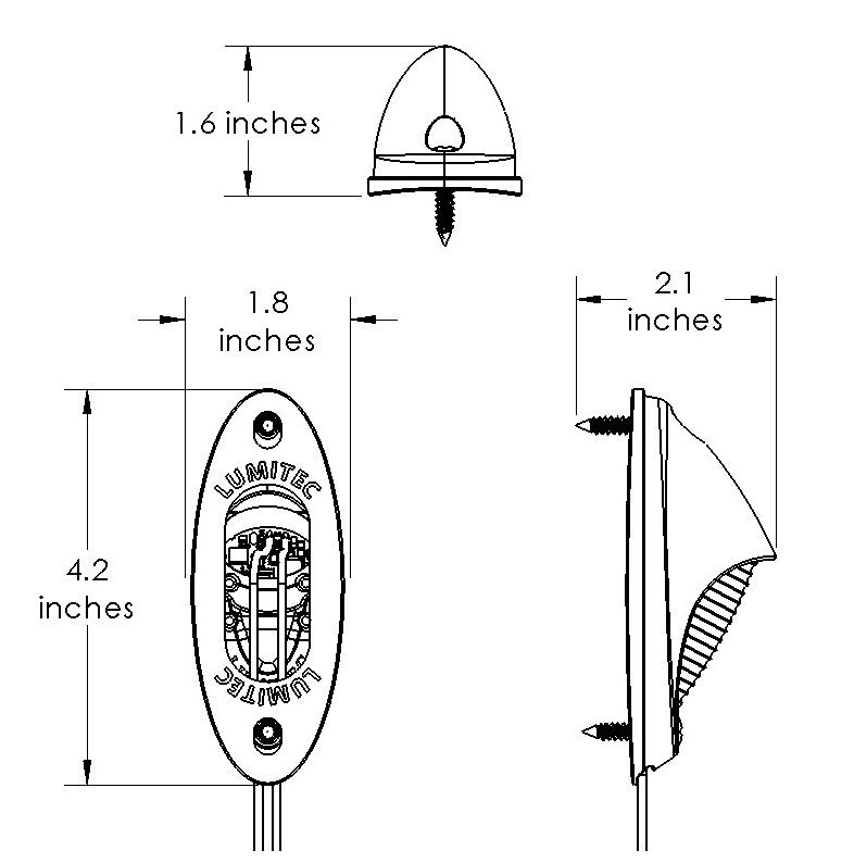 Nautilus Piling Light — manufacturer dimensional drawing