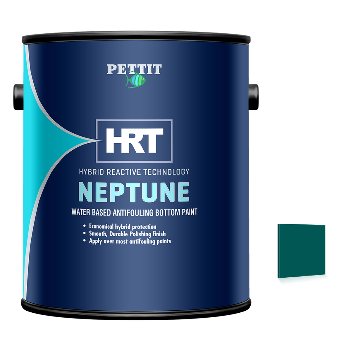 Pettit Neptune HRT packaging with official Green color swatch