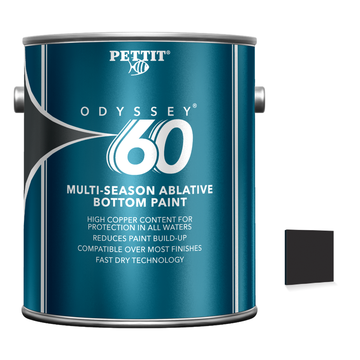 Pettit Odyssey 60 packaging with official Black color swatch