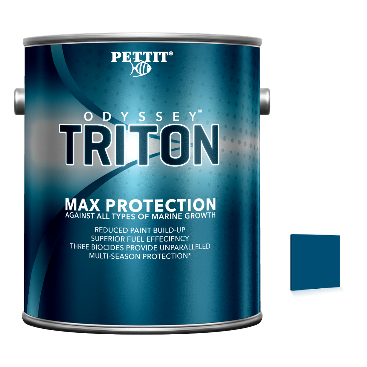 Pettit Odyssey Triton packaging with official Blue color swatch