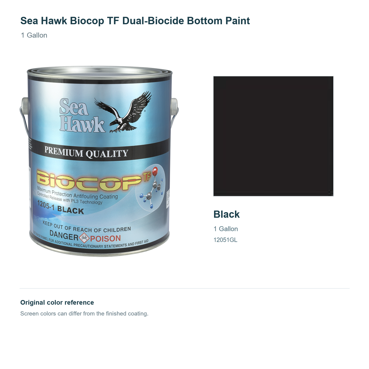95-12051GL | 1 Gallon | Black | can and original swatch
