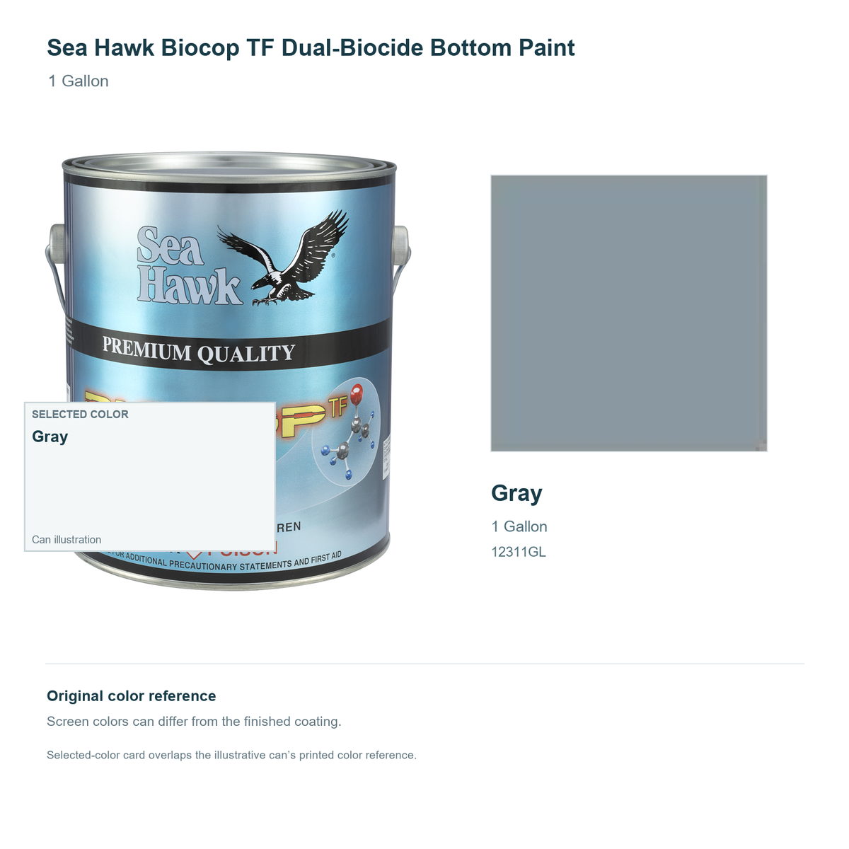 95-12311GL | 1 Gallon | Gray | can and original swatch