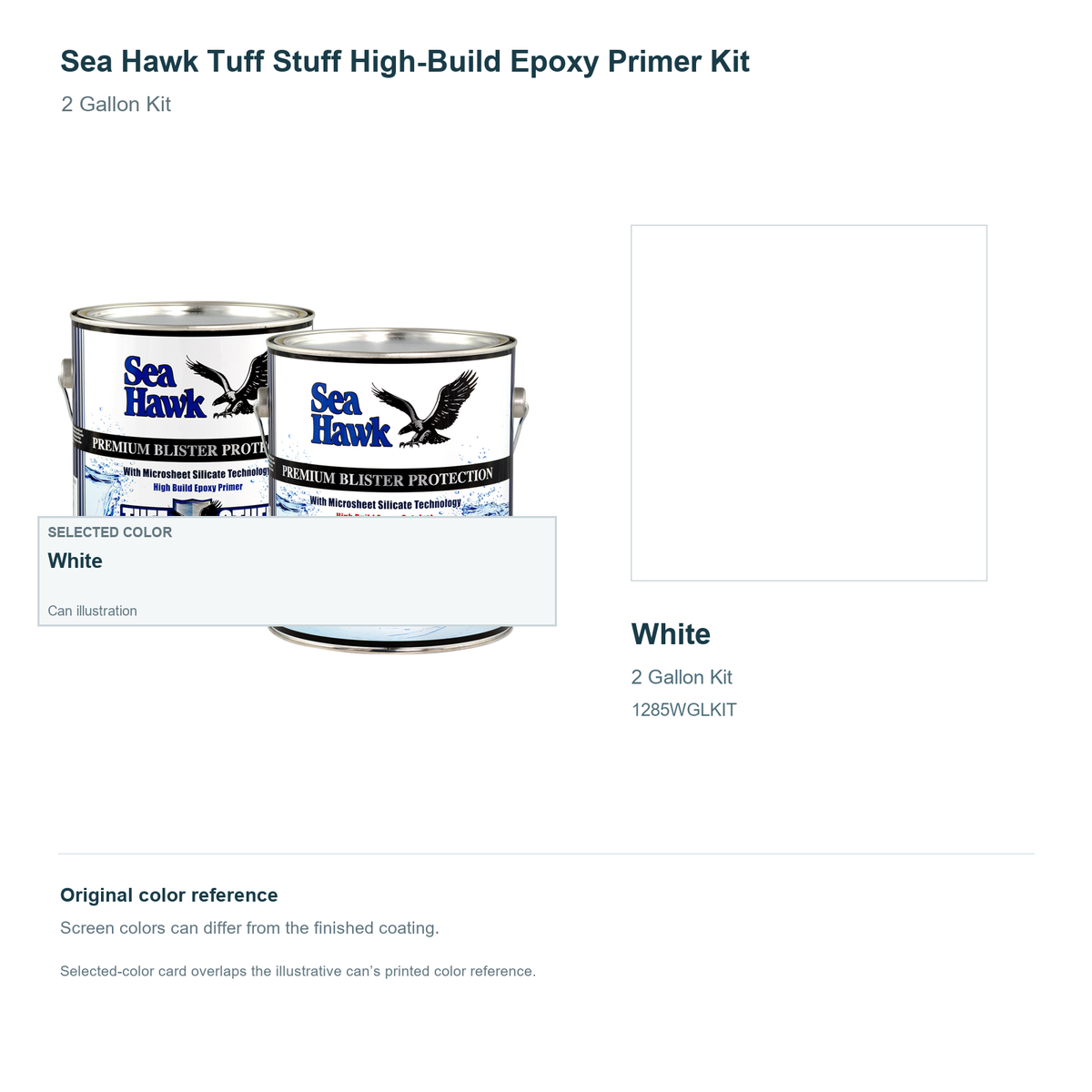 95-1285WGLKIT | 2 Gallon Kit | White | can and original swatch