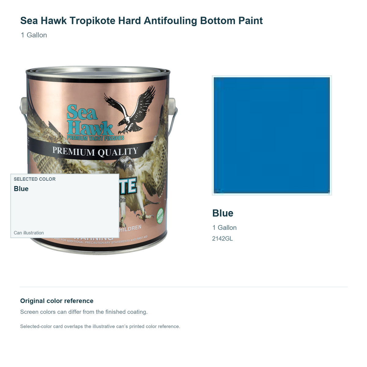 95-2142GL | 1 Gallon | Blue | can and original swatch