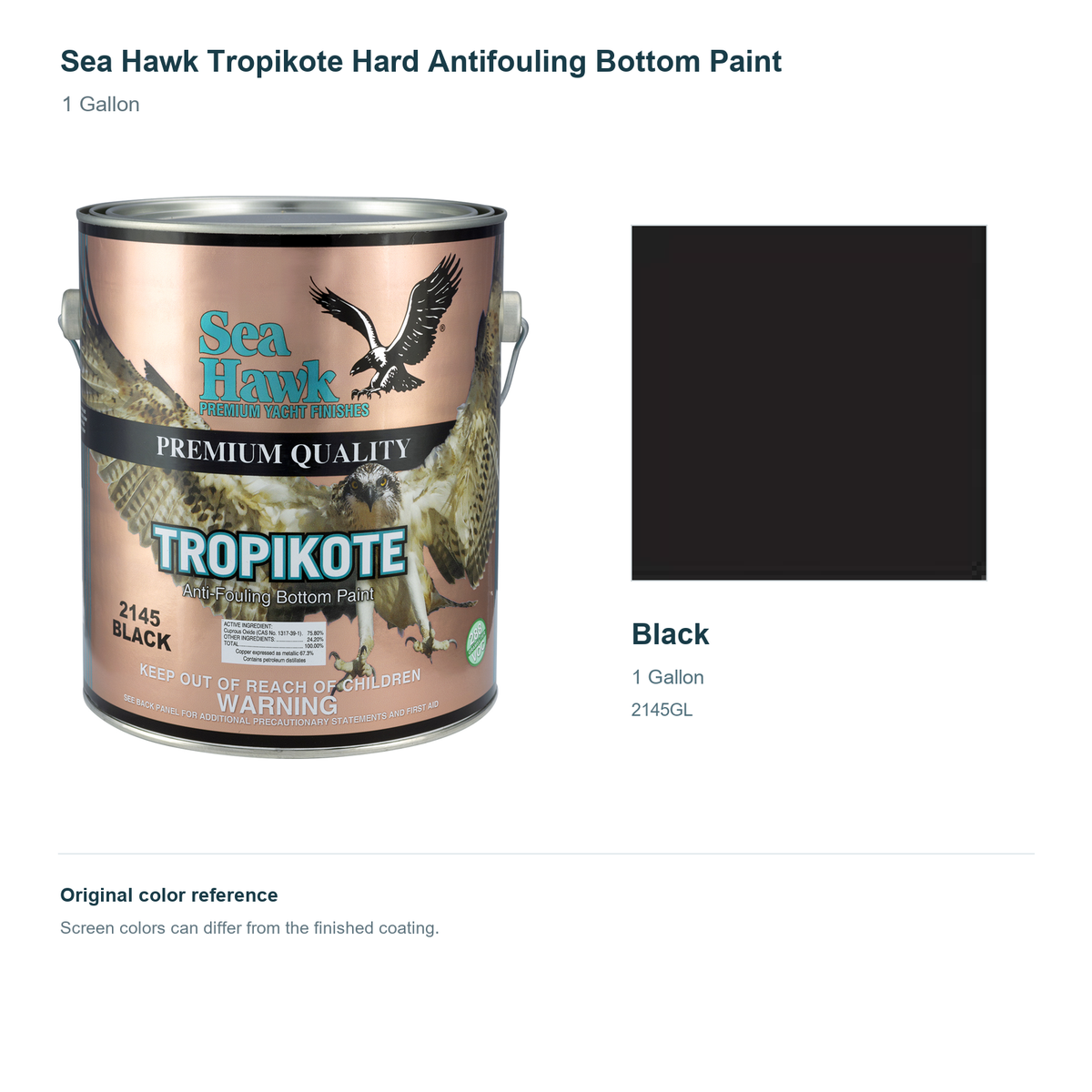 95-2145GL | 1 Gallon | Black | can and original swatch