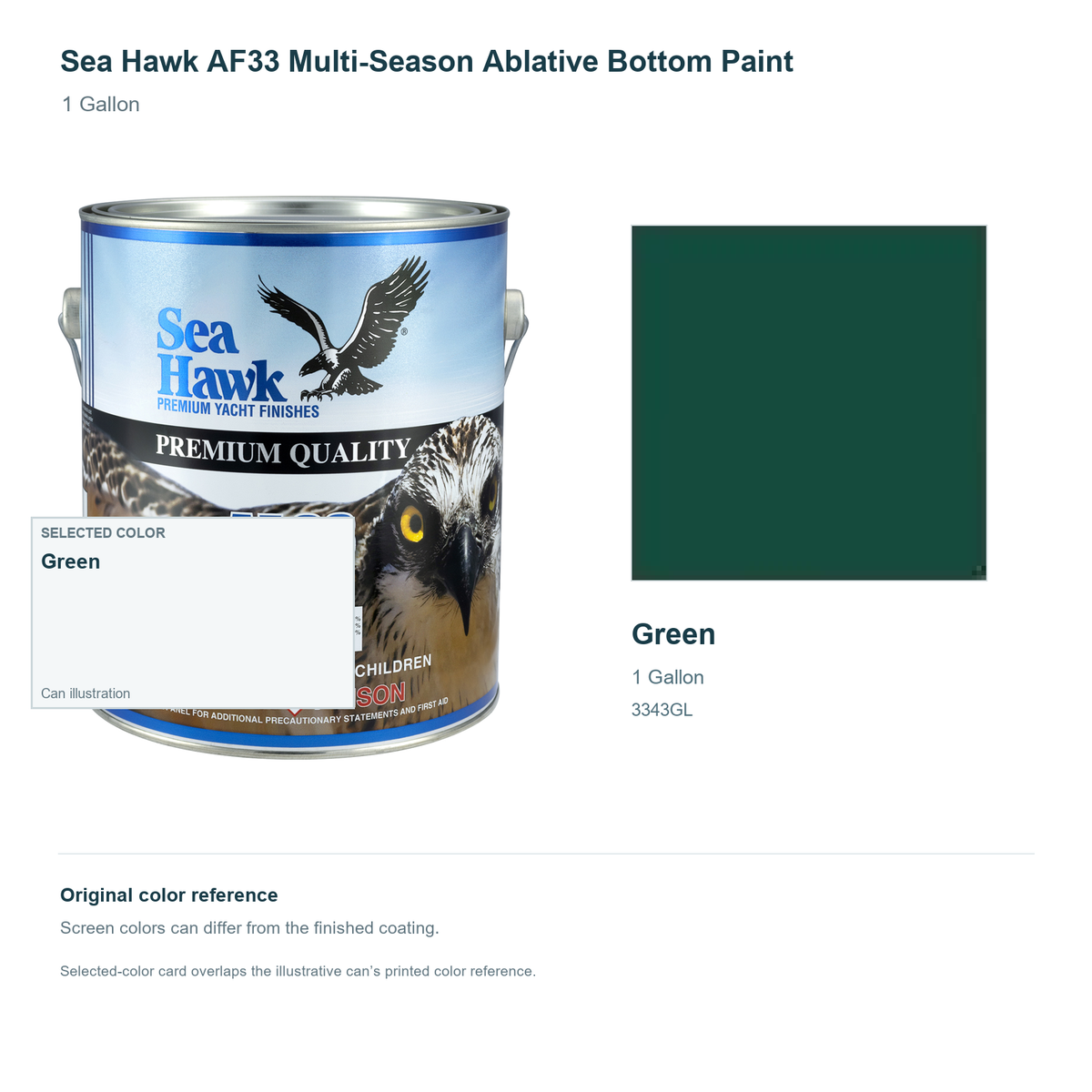 95-3343GL | 1 Gallon | Green | can and original swatch