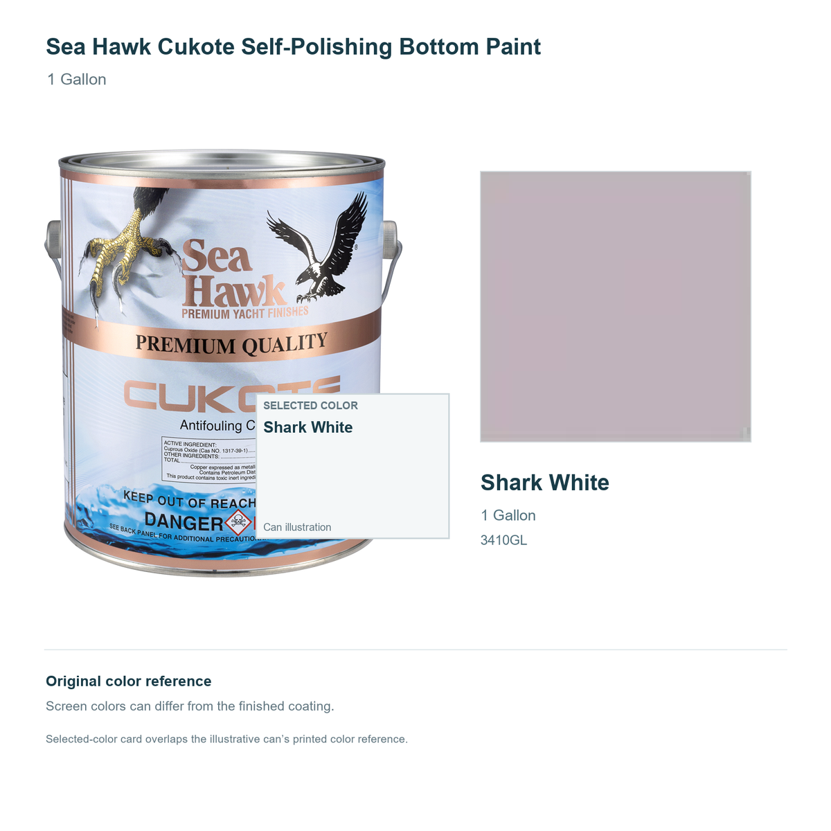 95-3410GL | 1 Gallon | Shark White | can and original swatch