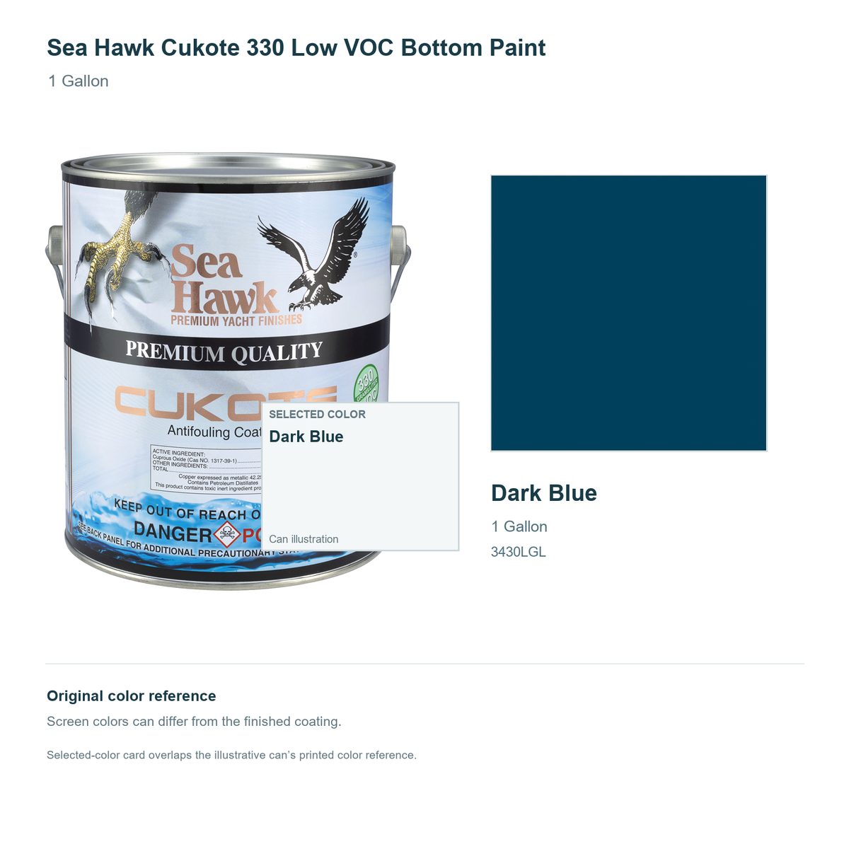 95-3430LGL | 1 Gallon | Dark Blue | can and original swatch