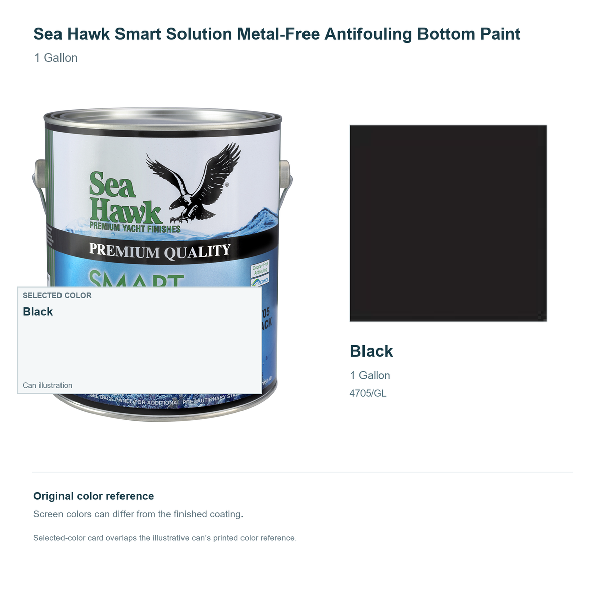 95-4705GL | 1 Gallon | Black | can and original swatch