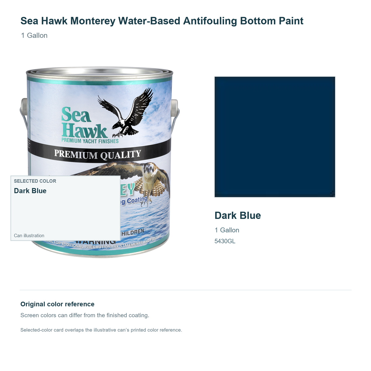 95-5430GL | 1 Gallon | Dark Blue | can and original swatch
