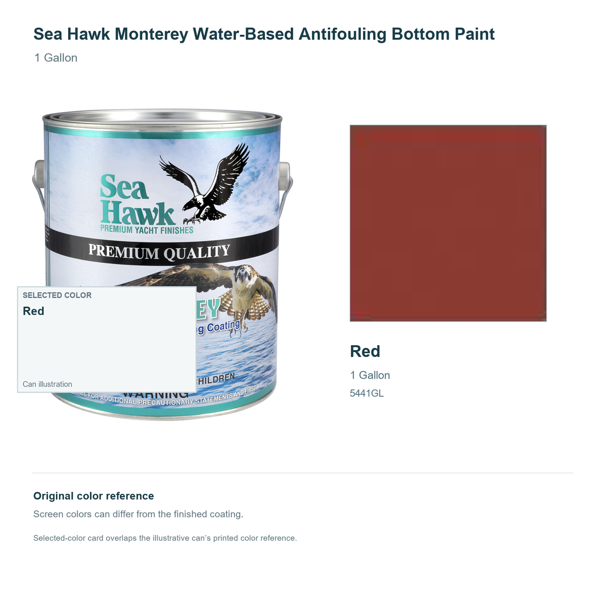 95-5441GL | 1 Gallon | Red | can and original swatch